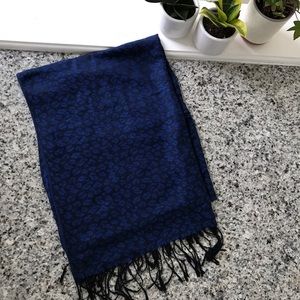 Blue Leopard Print Scarf